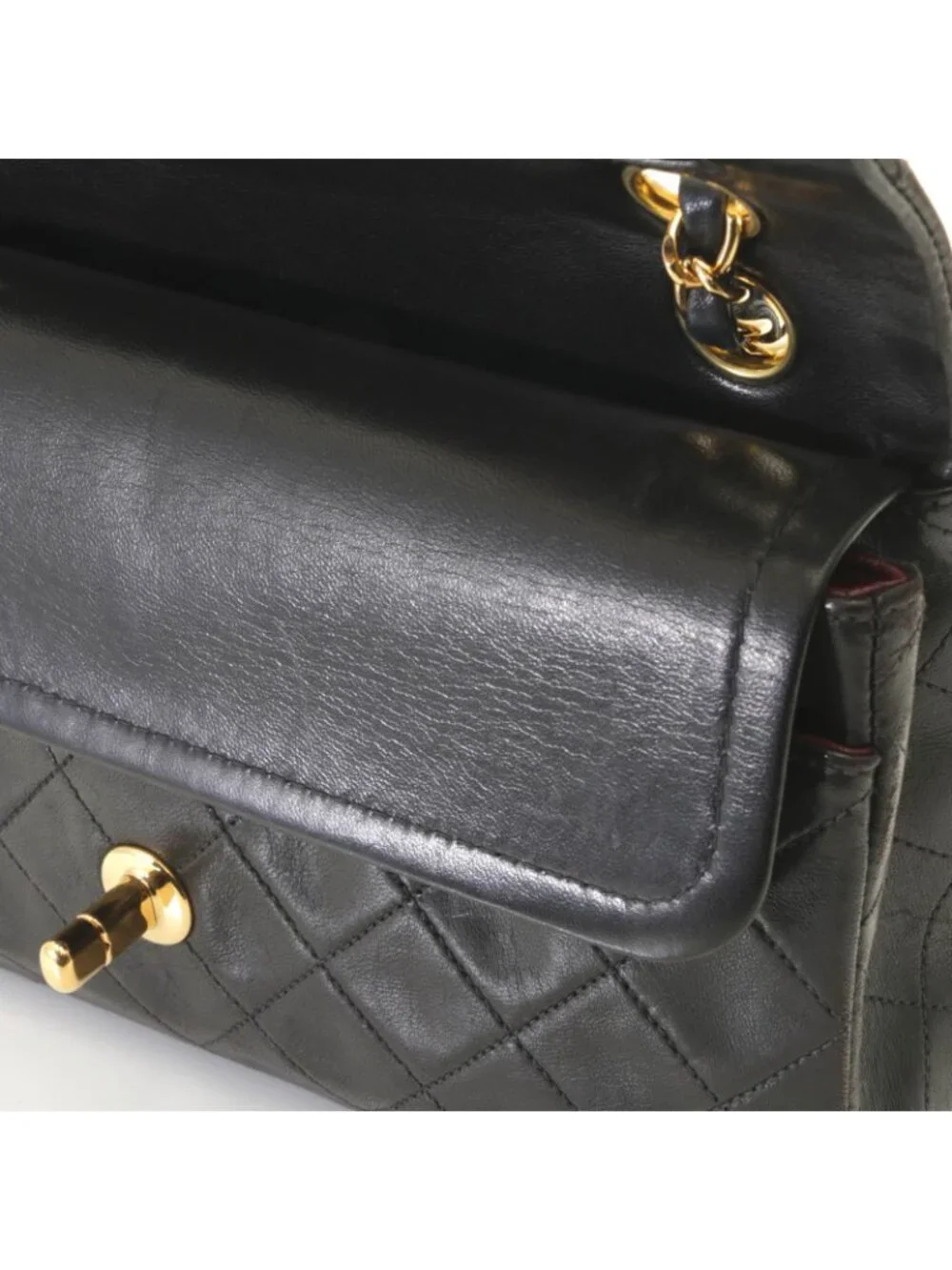 Chanel Quilted Double Flap Bag 23 Black Lambskin